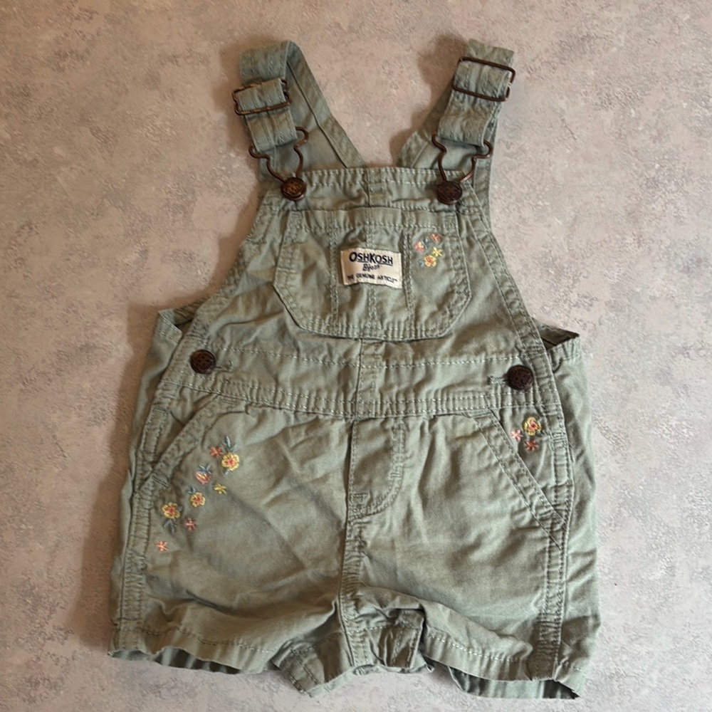 OshKosh B'gosh Mint Floral Embroidered Fabric